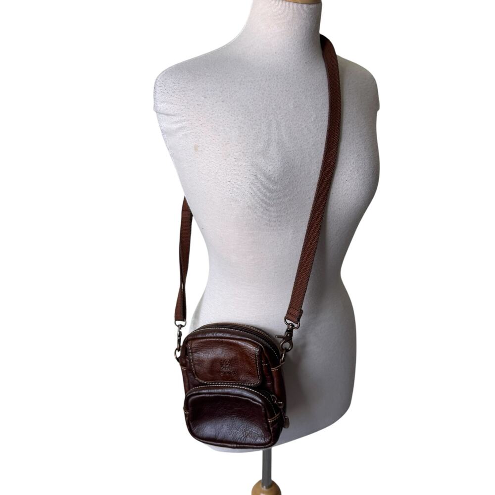 CPS Leather Mini Crossbody Convertible Belt Bag  Purse Brown
